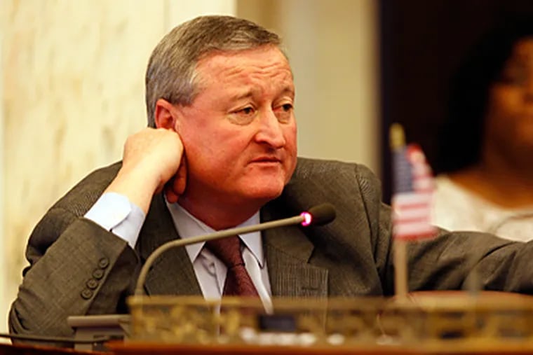 Councilman Jim Kenney asks a question during Tuesday's session. He was concerned about tax burdens, a concerned echoed by taxpayers on Wednesday. (David Maialetti/Staff)