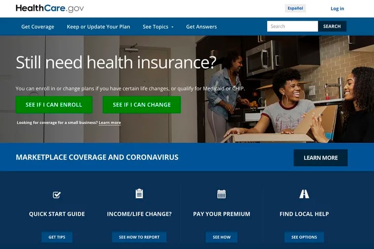 The Healthcare.gov website.
