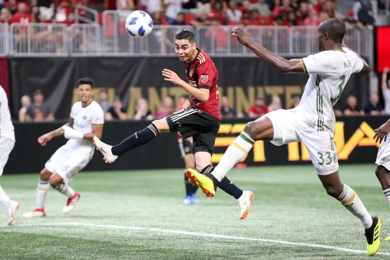 Miguel Almirón (center) will lead Atlanta United against the Portland Timbers in the MLS Cup Final on Saturday night at Atlanta's Mercedes-Benz Stadium.