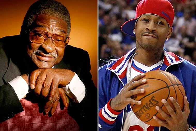 Former Phillies Dick Allen, left, and former Sixer Allen Iverson. (Staff file photos)