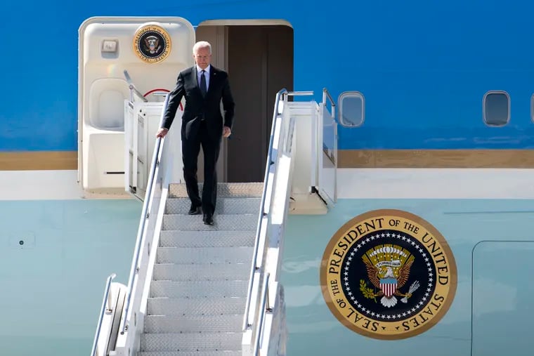 President Joe Biden arrives in Geneva on Tuesday, June 15, 2021, one day before the U.S. and Russia summit.