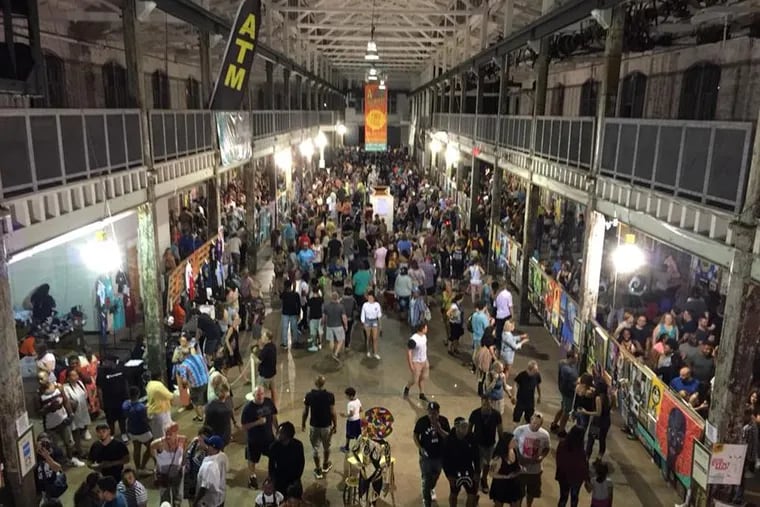 A view of the Art All Night festival several hours before gunfire erupted early Sunday leaving one dead and 22 injured.