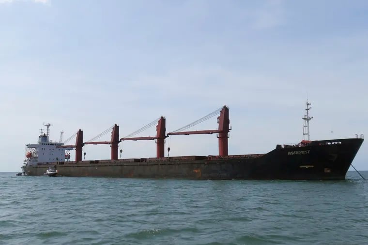 This undated photo released by the U.S. Justice Dept, Thursday, May 9, 2019, shows the North Korean cargo ship Wise Honest. The Trump administration says it has seized a North Korean cargo ship that U.S. officials say was used to transport coal in violation of international sanctions.