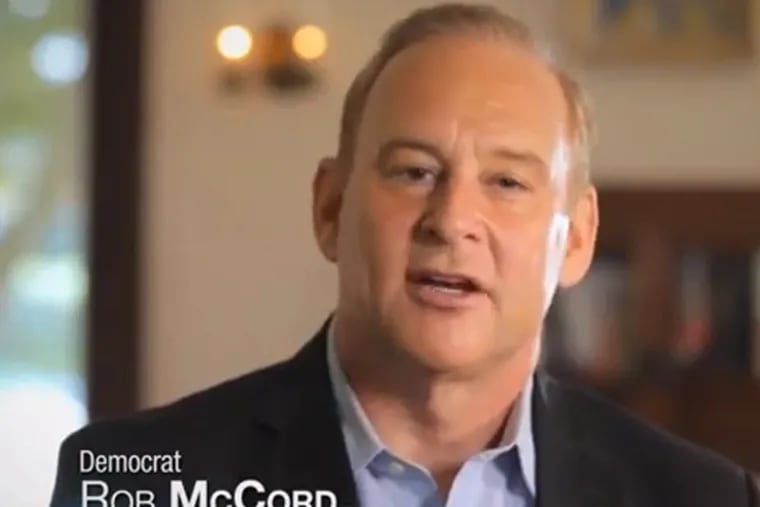 Scene from a recent ad by Pennsylvania gubernatorial candidate, and current state Treasuter, Rob McDord. Pennsylvania's top two Democrats called Saturday on McCord, also a Democrat, to pull a newer, racially charged attack ad he is airing against frontrunner Tom Wolf in the gubernatorial primary.