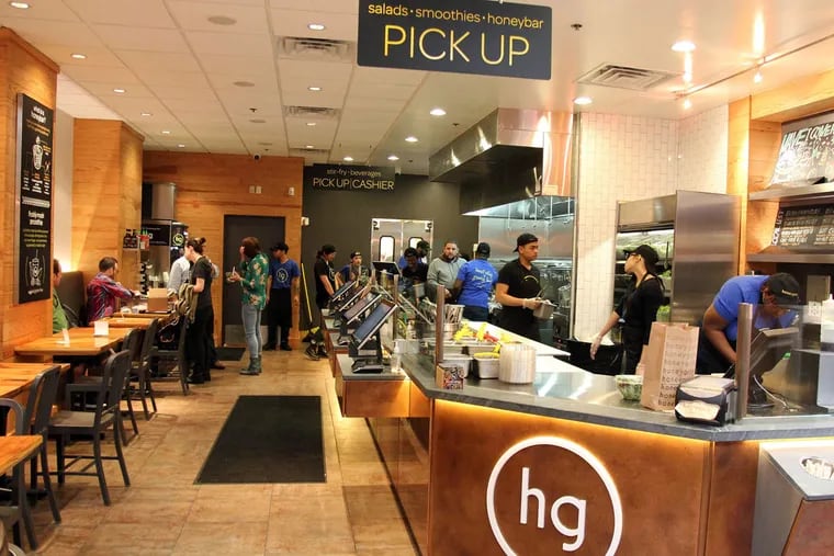 Honeygrow, at its 16th Street site. It is a fast-rising local chain of fast-casual eateries.