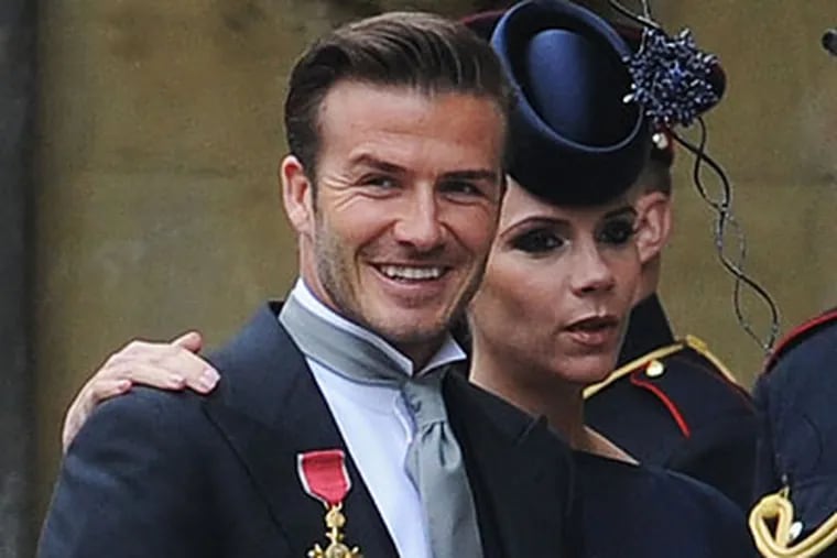 David Beckham flew to London for the royal wedding, but didn't come to Philadelphia to play the Union. (Jasper Julien/AP)
