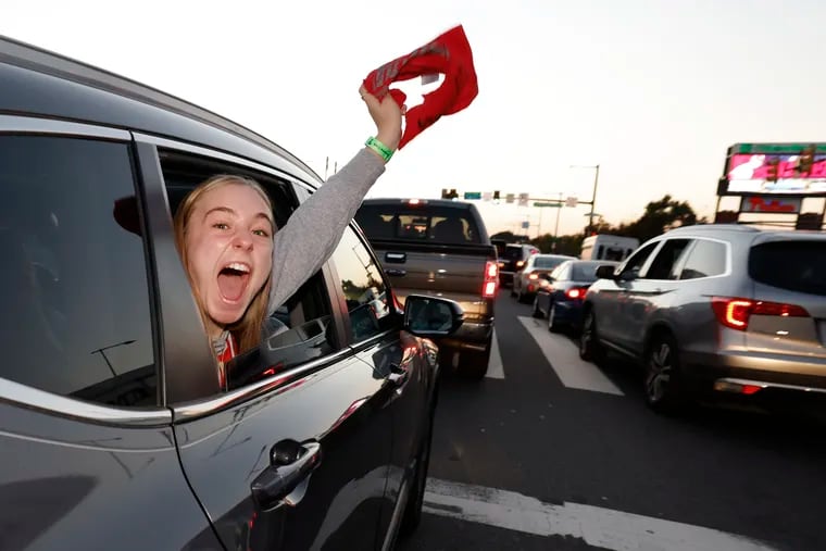 Phillies fans stuck in traffic tonight will be much happier if the team wins Game 3 of the NLCS against the San Diego Padres.