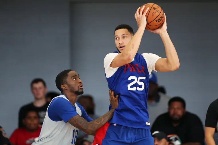 Shake Milton (18) and Ben Simmons (25) will resume the season in new roles, according to head coach Brett Brown.