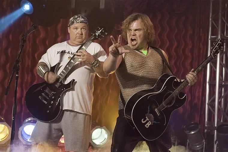 Tenacious D members Kyle Gass, left, and Jack Black, right, appear in 2006’s ‘Tenacious D in the Pick of Destiny.”