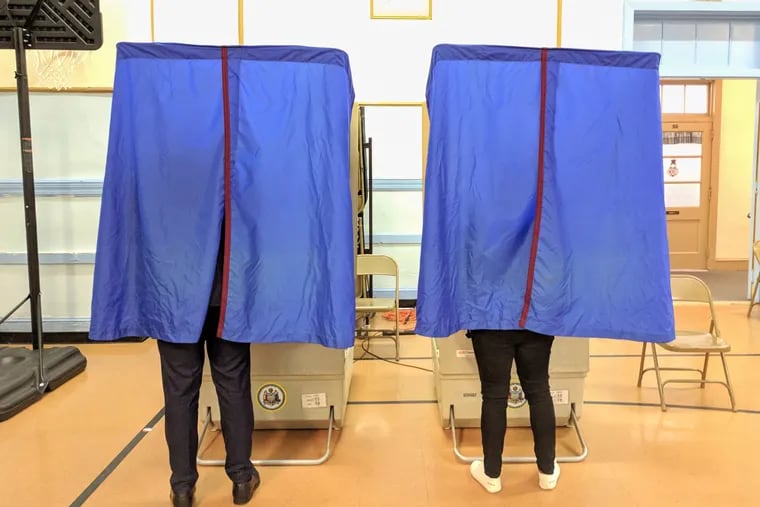 Voters cast their ballots in Philadelphia’s municipal primary election on May 21, 2019.