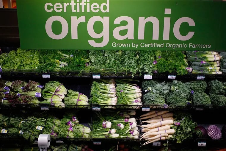 Certified organic produce on sale at a Kroger grocery store in Louisville, Kentucky, on June 14, 2017.