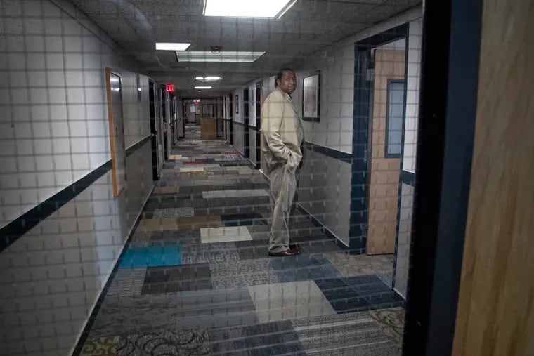 James Smith. who'll be in charge of the program, pictured in a hallway during a tour of the VisionQuest facilities on Old York Road in the Logan neighborhood in Philadelphia. The agency is planning to house 60 immigrant children.