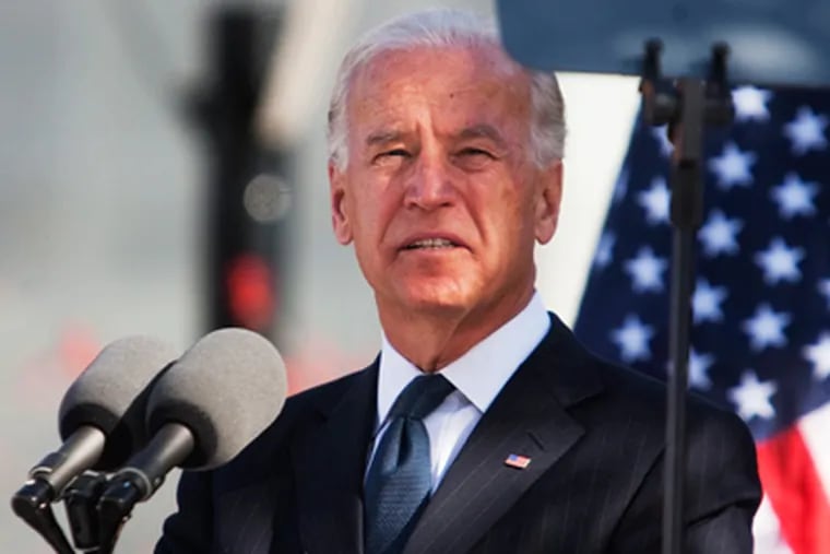 Vice President Joe Biden speaking last year in Philadelphia.  File. (Ed Hille / Staff Photographer)