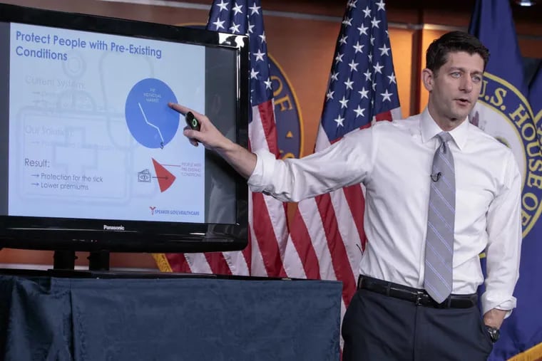 House Speaker Paul Ryan uses charts and graphs to make his case for the GOP&#039;s plan to repeal and replace the Affordable Care Act.