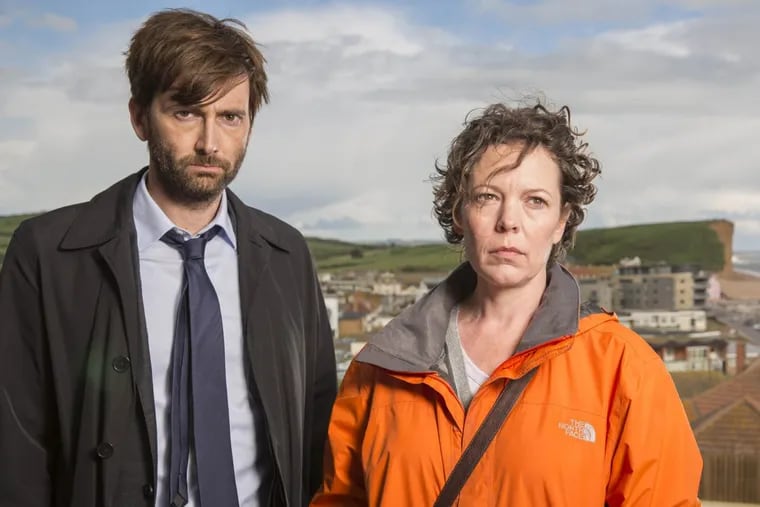 David Tennant and Olivia Colman star in “Broadchurch,” which  begins its final season on BBC America at 10 p.m. Wednesday.