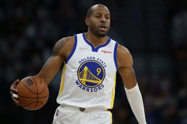Andre Iguodala averaged 15.3 points, 4.9 assists and 1.7 steals in 615 games — all starts — in eight seasons with the Sixers.