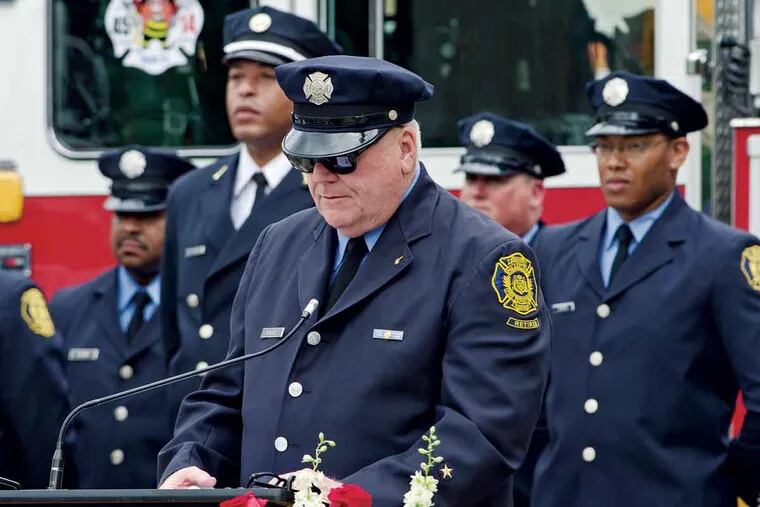 Harry Magee honors his great-grandfather James Magee, an Irish immigrant who joined the Philadelphia Fire Department in 1887, and later died fighting a fire near Second and Erie Streets.