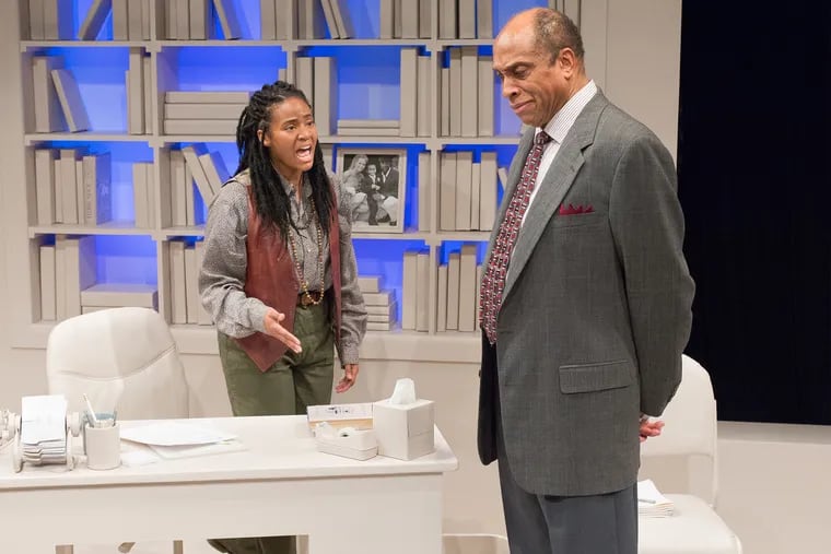 Jessica Johnson and Johnnie Hobbs, Jr. in "Oleanna," through Feb. 17 at the Independence Studio on 3, Walnut Street Theatre.