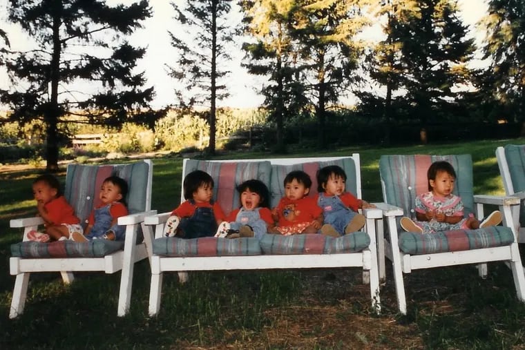The China 7: Seven Chinese orphans were adopted by parents who live within a three-hour drive of one another. They’ve had reunions for the last 20 years. This was their first in 1997. From left: Hannah Stern, Hannah Chapman, Madison Parry, Clara Currie, Rosie Levinson, Kayla Steele and Nell Weaver.