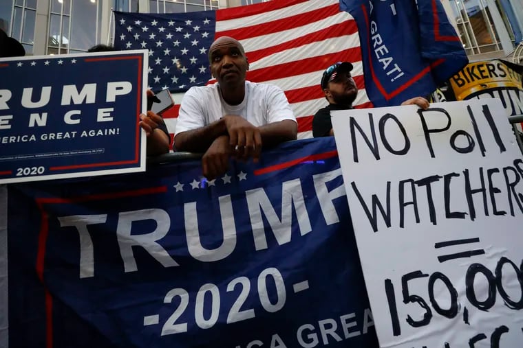 Supporters of former President Donald Trump protested outside the Pennsylvania Convention Center in Philadelphia on Nov. 8, 2020, a day after the 2020 election was called for President Joe Biden.