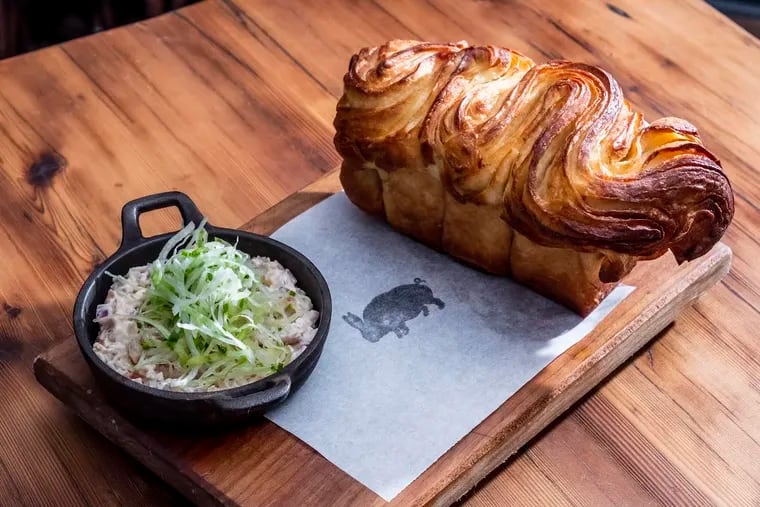 The Italian hoagie dip with a fresh baked croissant loaf at Pub & Kitchen.