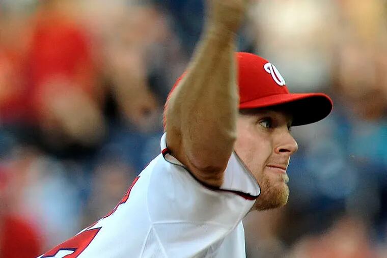 Nationals ace Stephen Strasburg worked six innings, allowing three hits and three runs.