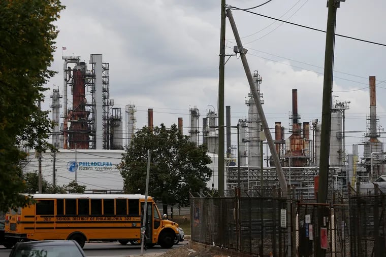 The Philadelphia Energy Solutions refinery is pictured in South Philadelphia on Wednesday, Oct. 16, 2019. A report by the U.S. Chemical Safety and Hazard Investigation Board found that a June explosion at the refinery released toxic hydrofluoric acid.