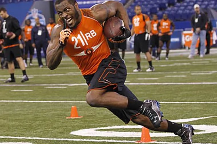 Bernard Pierce likely will become the first Owl selected in the 2012 NFL Draft.  (Dave Martin/AP)