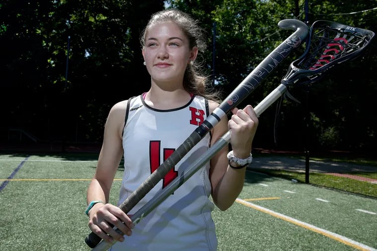 Jaimie McCormick, who is South Jersey's senior girl athlete of the year, poses Haddonfield High School in Haddonfield, NJ on June 12, 2018. McCormick plays both field hockey and lacrosse. DAVID MAIALETTI / Staff Photographer