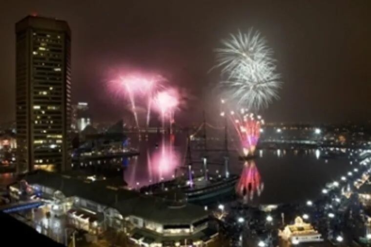 Baltimore's New Year's Eve Spectacular is 9 p.m. to 12:30 a.m. at the Inner Harbor Amphitheater (photo courtesy of www.promotionandarts.org).