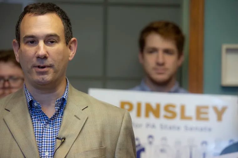 Mark Pinsley, pictured in 2018, is running for auditor general. A Chester County judge's name appeared on his petitions, though she said she didn't sign a petition.