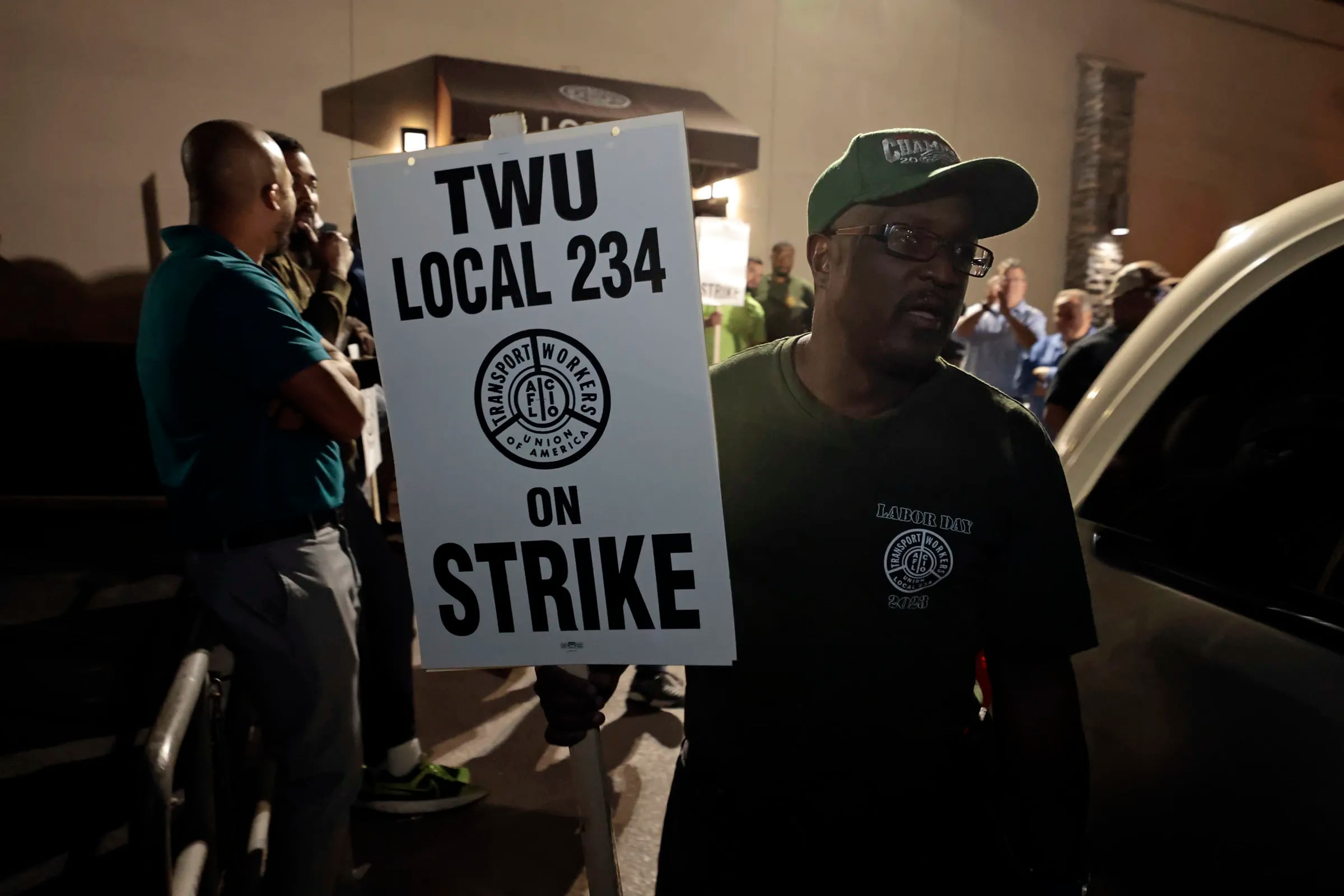 Members of Transport Workers Union Local 234 prepared picket signs at their Spring Garden union hall last month in anticipation of a strike. The union settled on a new, one-year contract with SEPTA days before the old contract expired. 