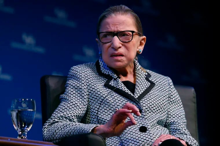 Supreme Court Associate Justice Ruth Bader Ginsburg speaks about her work and gender equality following a ceremony where she received a SUNY Honorary Degree from the University at Buffalo, Monday, Aug. 26, 2019, in Buffalo N.Y.