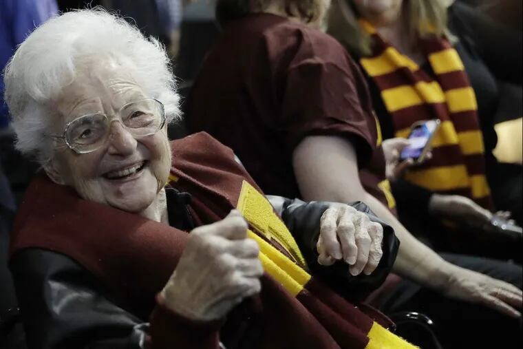 Sister Jean Dolores Schmidt is Loyola’s team chaplain and the school’s unofficial good-luck charm.