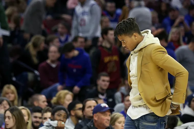 Sixers' guard Markelle Fultz during Friday's game against the Cavaliers.