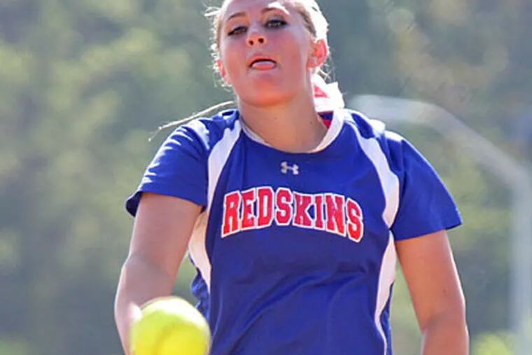 Neshaminy pitcher Lauren Quense has a 23-4 career record and a 1.09 earned run average. (Lou Rabito/Staff)