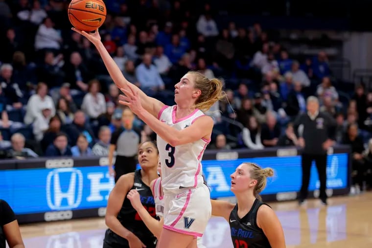 Junior guard Lucy Olsen led the way with 22 points in Villanova's win over Jefferson Wednesday in an exhibition game.