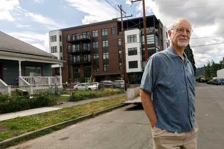 Rod Merrick, president of the Eastmoreland Neighborhood Association, worries Oregon's legislation will make the problem worse. In his Portland neighborhood, developers have been replacing single-family houses with complexes with high rent.