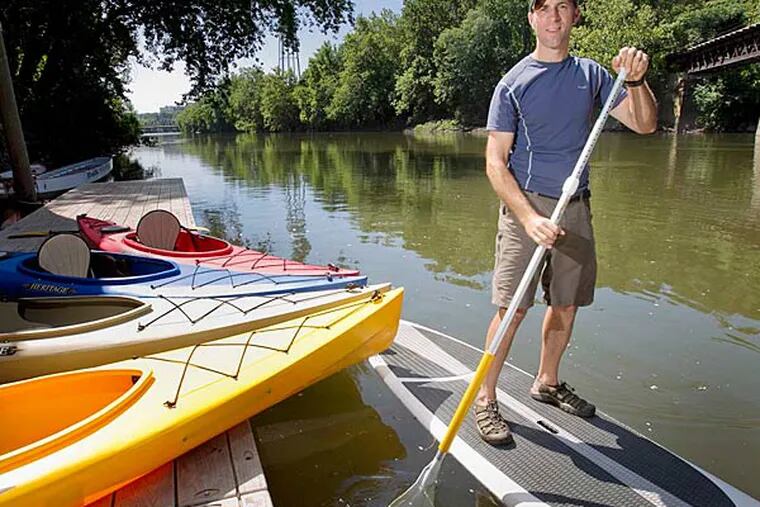 Jason Mifflin, owner of Hidden River Outfitters along the canal behind the Manayunk Brewery in Manayunk. (Alejandro A. Alvarez / Staff Photographer)