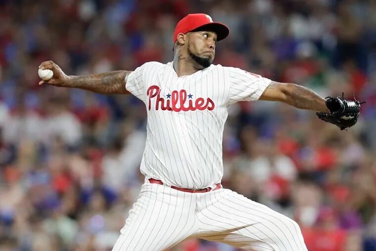 Phillies reliever Juan Nicasio was placed on the 10-day injured list with a left groin strain.