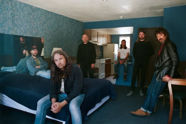 The War on Drugs, left to right, with Dave Hartley, Adam Granduciel, Jon Natchez, Anthony LaMarca, Robbie Bennett and Charlie Hall. The band's new album is 'I Don't Want To Live Here Anymore.'