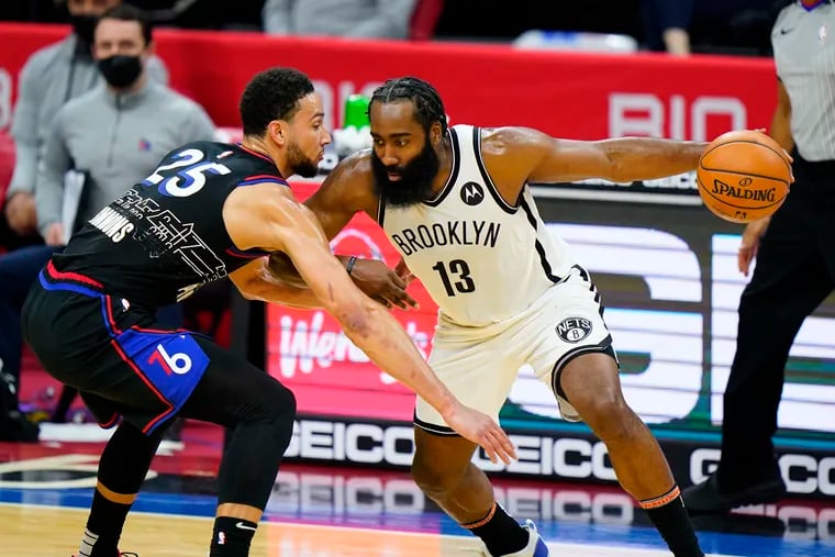 James Harden was traded to the Sixers in part for Ben Simmons (left). Will it work out or will Sixers president of basketball operations Daryl Morey regret the move?