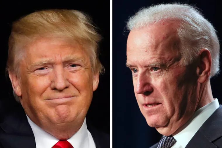 Republican Presidential Candidate Donald Trump, left, Vice President Joe Biden, right.