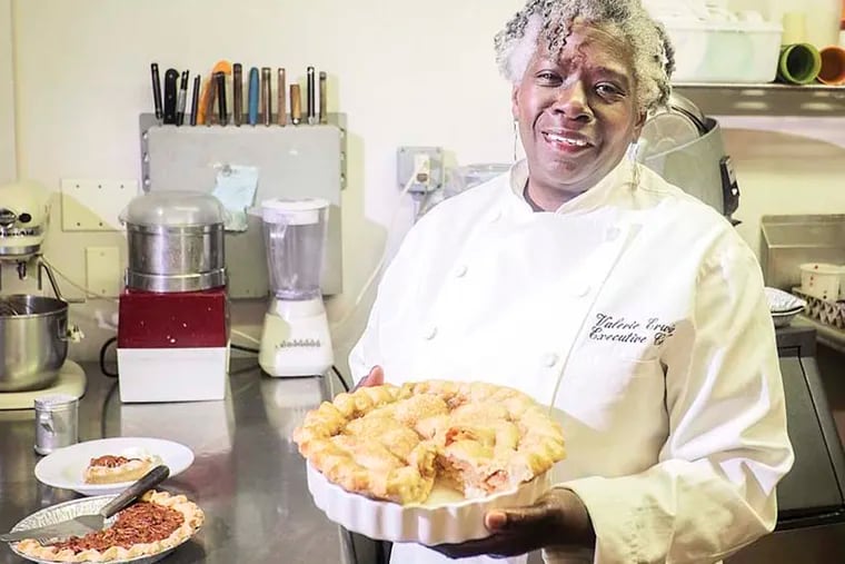 Chef Valerie Erwin of Geechee Girl Rice Cafe with one of her classic apple pies