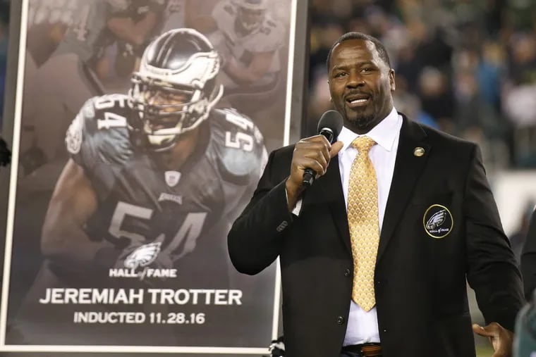 Jeremiah Trotter, maybe the greatest linebacker in Eagles history would have trouble today making the roster at that position weighing 262 pounds. Yong Kim / Staff Photographer