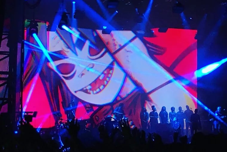 British cartoon band Gorillaz played the Festival Pier at Penn’s Landing on Thursday,  on its first tour in seven years.