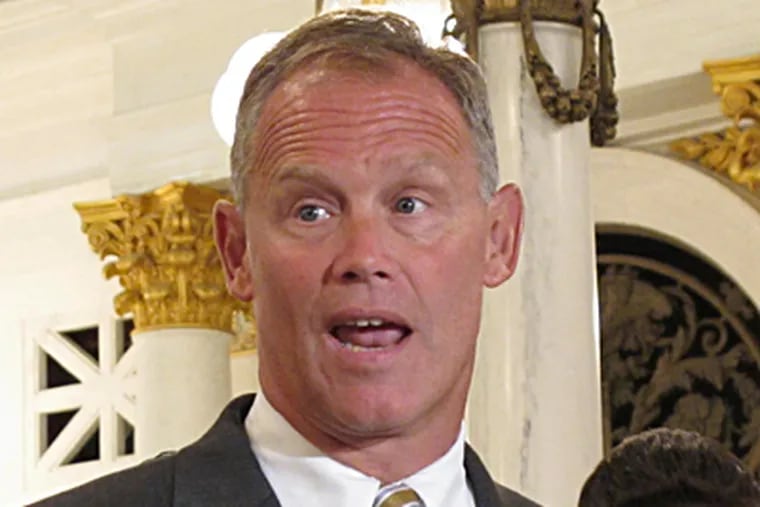 House Majority Leader Mike Turzai(R., Allegheny) told a GOP gathering that voter-ID laws would help Mitt Romney win Pennsylvania in November. MARC LEVY / Associated Press