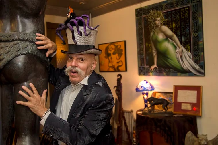 Master of Halloween Henri David is photographed in his Center City home, next to his  Halloween jewelry store. T
