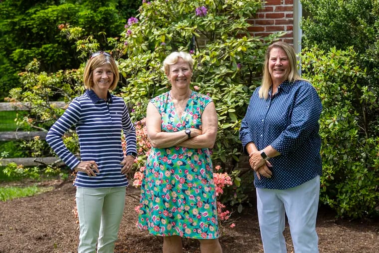Gina Buggy of Episcopal Academy (left), Ginny Hofmann of Germantown Academy (center) and Barb Clarke of Merion Mercy Academy have combined for more than 100 years of service in athletic administration. They all plan to retire at the end of this school year.