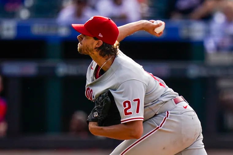 Aaron Nola put himself in the baseball record books Friday in New York.